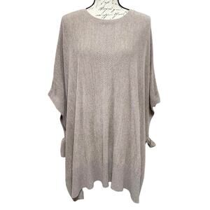 Barefoot Dreams Cozy Chic Ultra Lite Hi/Low Poncho S/M Beach Rock Tie Sides